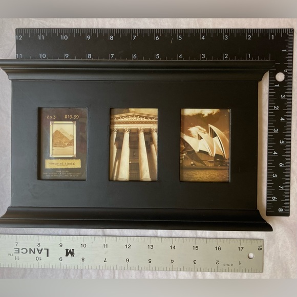 NEW Three Glass Picture Photo Frame Wood - Picture 7 of 7